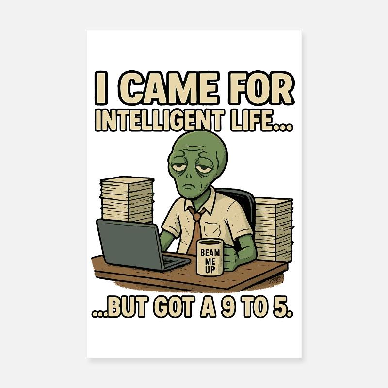 Alien Extra-Terrestrial avec de l’humour - Téléporte-moi Poster 20 x 30 cm