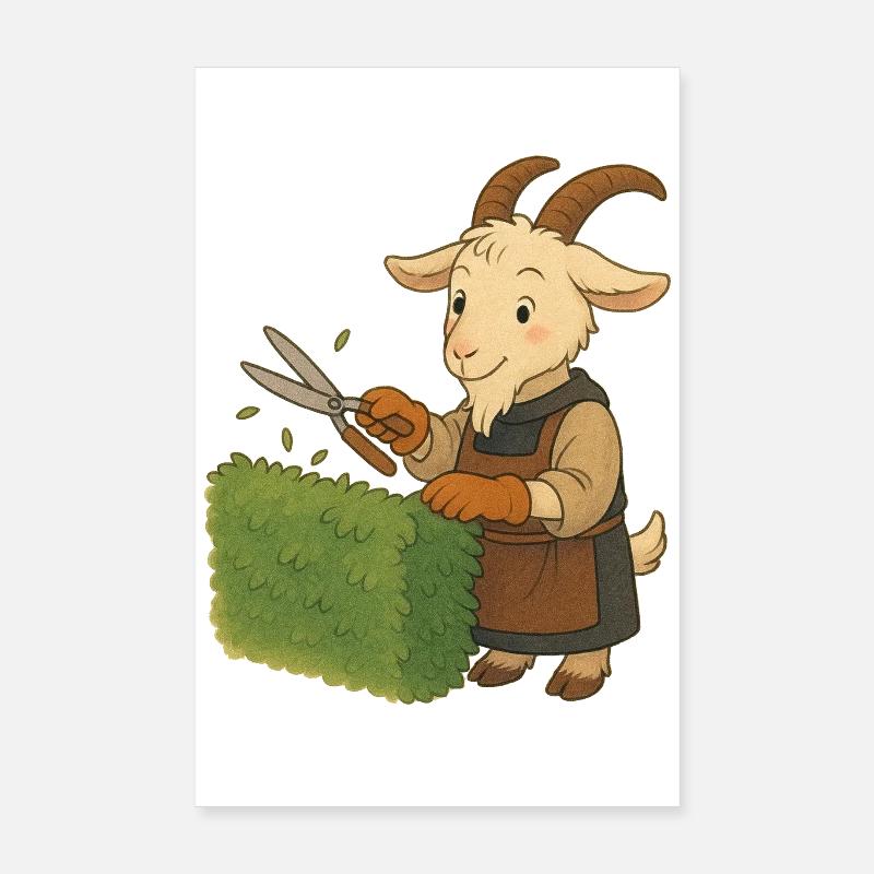 A goat as a gardener Poster 8" x 12" (20x30 cm)