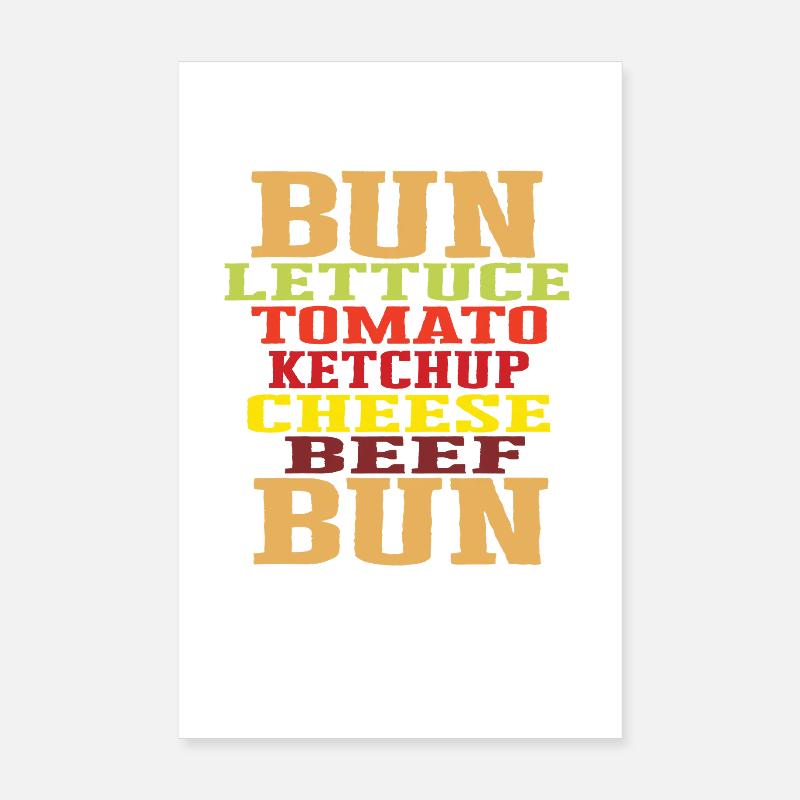 Leckere Burger mit Fleisch Tomate Käse Ketchup Poster 20x30 cm