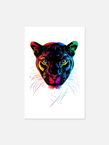 Panther Leopard Raubkatze Süße Großkatze Panter - Poster 20x30 cm - Weiß - Vorne