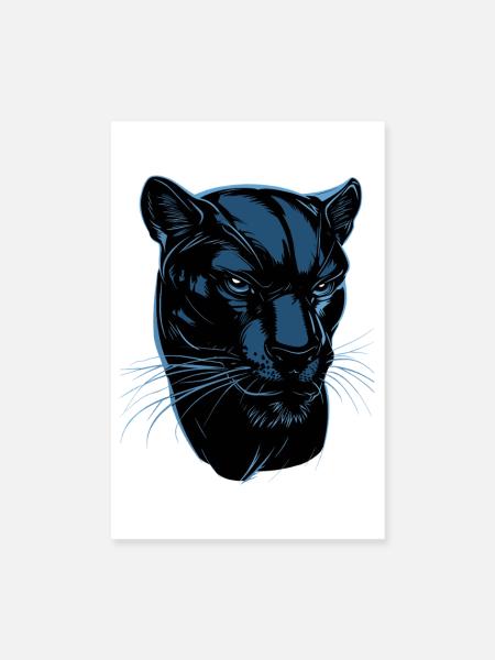 Panther Leopard Raubkatze Süße Großkatze Panter - Poster 20x30 cm - Weiß - Vorne