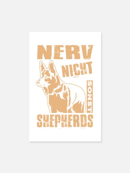Schäferhund Geschenke Hund Herrchen Gassi - Poster 20x30 cm - Weiß - Vorne