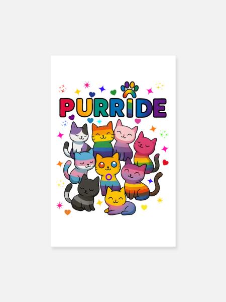 Purride LGBT Cats - Poster 8" x 12" (20x30 cm) - white - Front