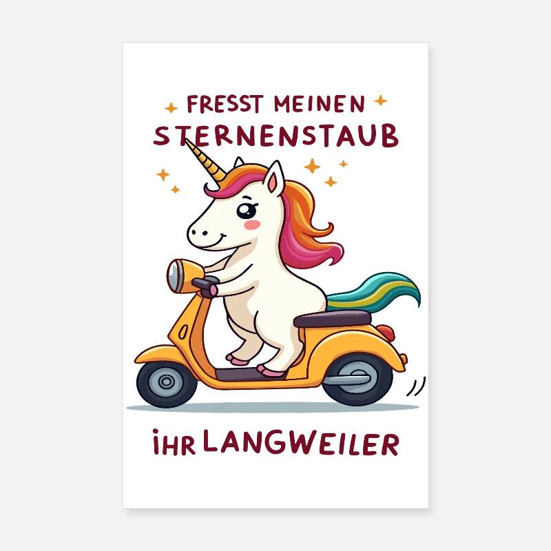Scooter Unicorn Poster 8" x 12" (20x30 cm)