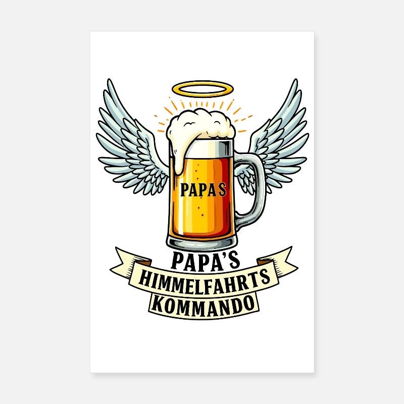 Papas Himmelfahrtskommando - Vatertags Bier Design Poster 20x30 cm