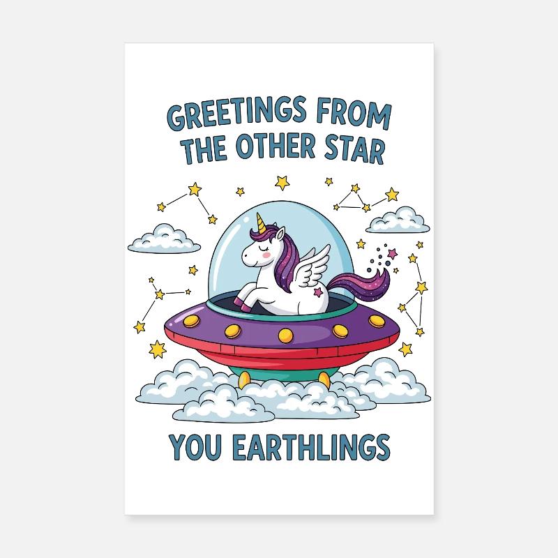 Licorne vue de l’espace Poster 20 x 30 cm