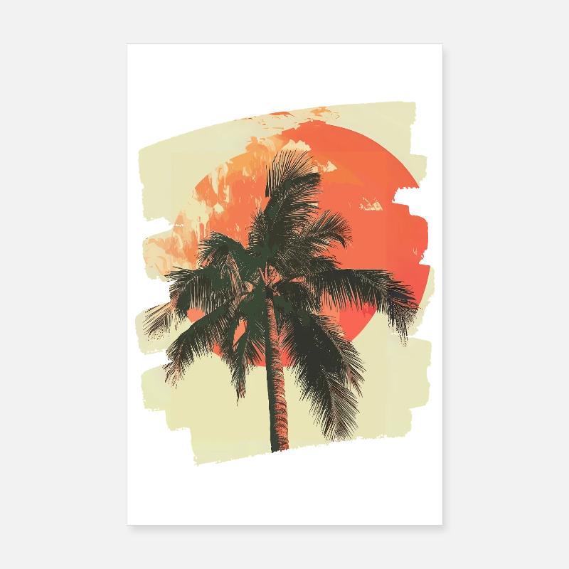 Palm Tree Sunset Summer Poster 8" x 12" (20x30 cm)