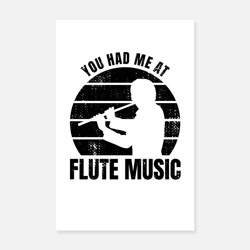 Lustiger Flötenspieler Spruch Poster 20x30 cm