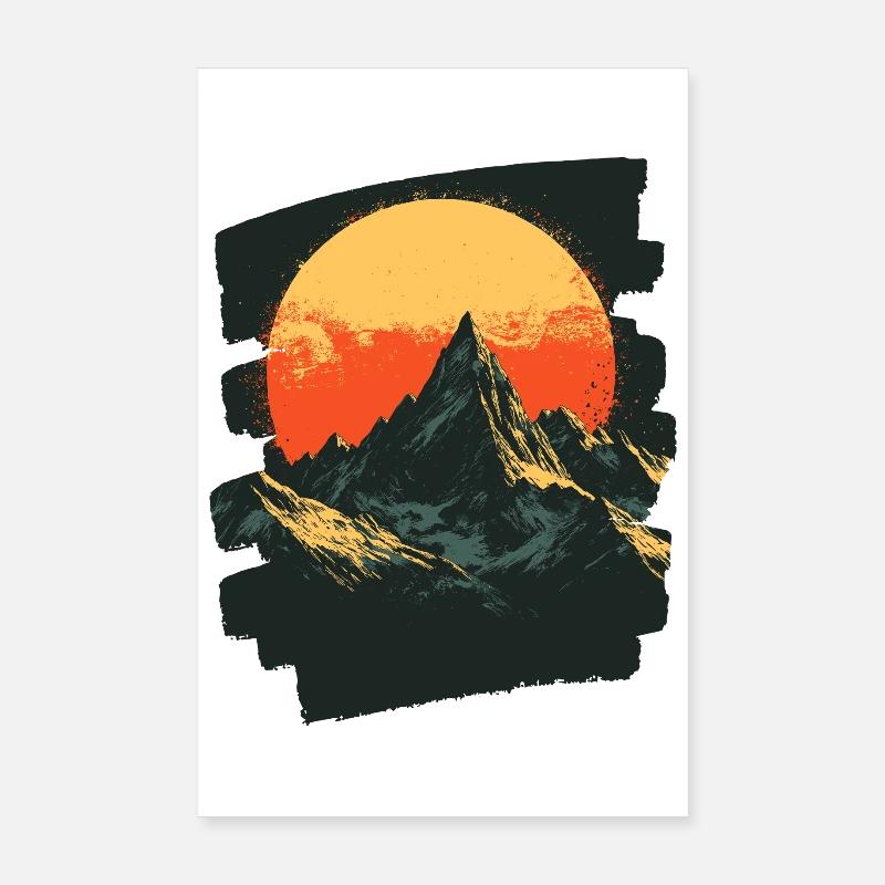 Mountains Climbing Climbers Hiking Poster 8" x 12" (20x30 cm)