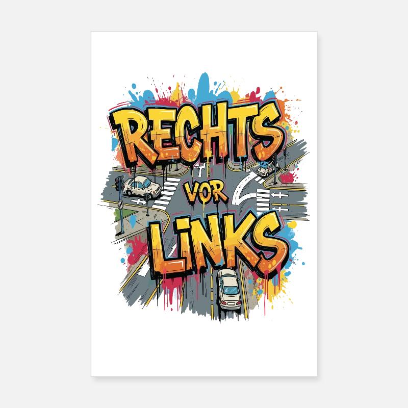 Droite avant gauche - Style graffiti Poster 20 x 30 cm
