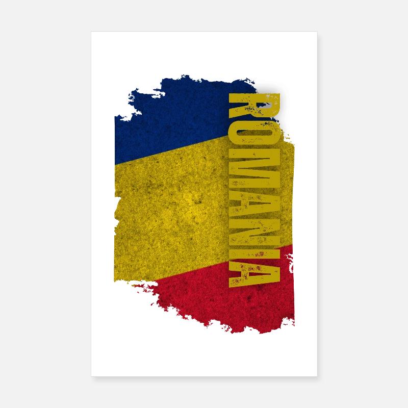Drapeau de la Roumanie vertical, Maître Roumanie Poster 20 x 30 cm