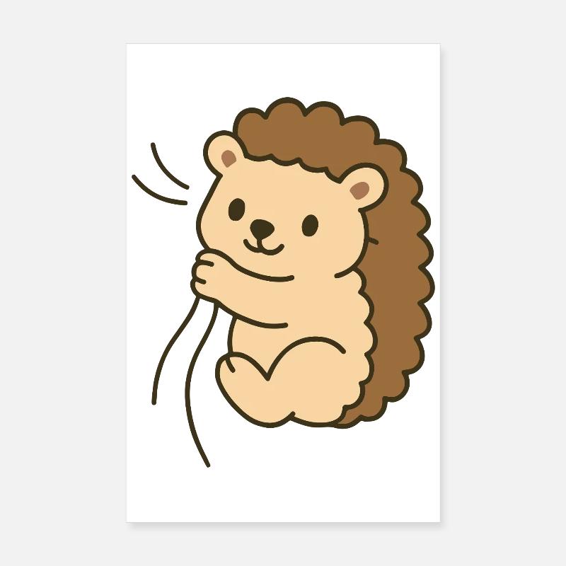 Bébé hérisson câlin Poster 20 x 30 cm