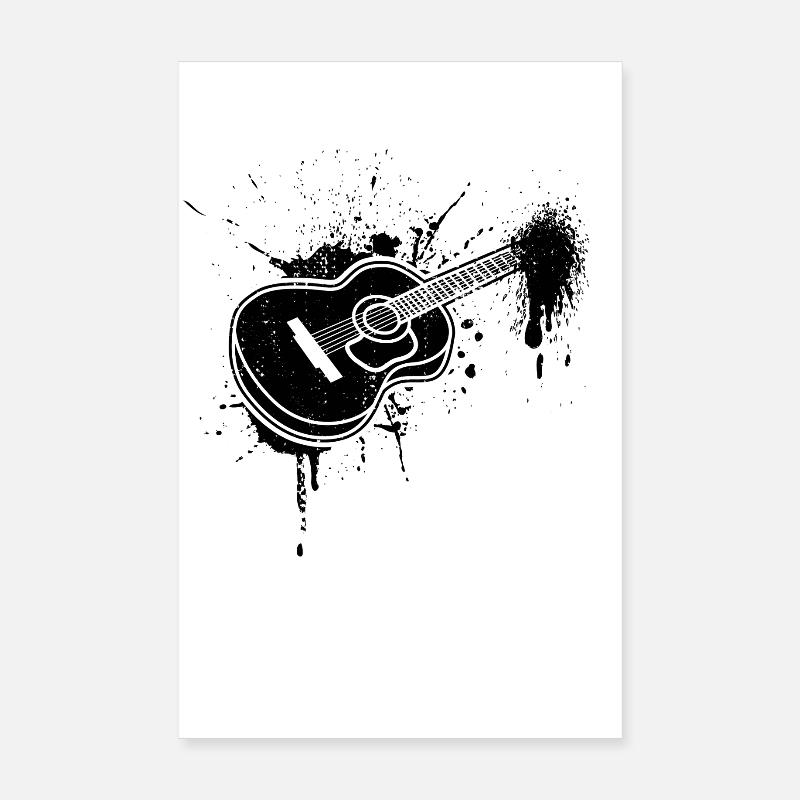 Guitare - Poster 20 x 30 cm - blanc