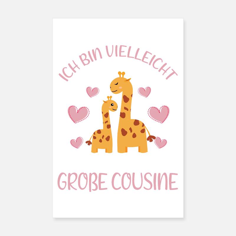Ich bin vielleicht klein aber bald Große Cousine - Poster 20x30 cm - Weiß