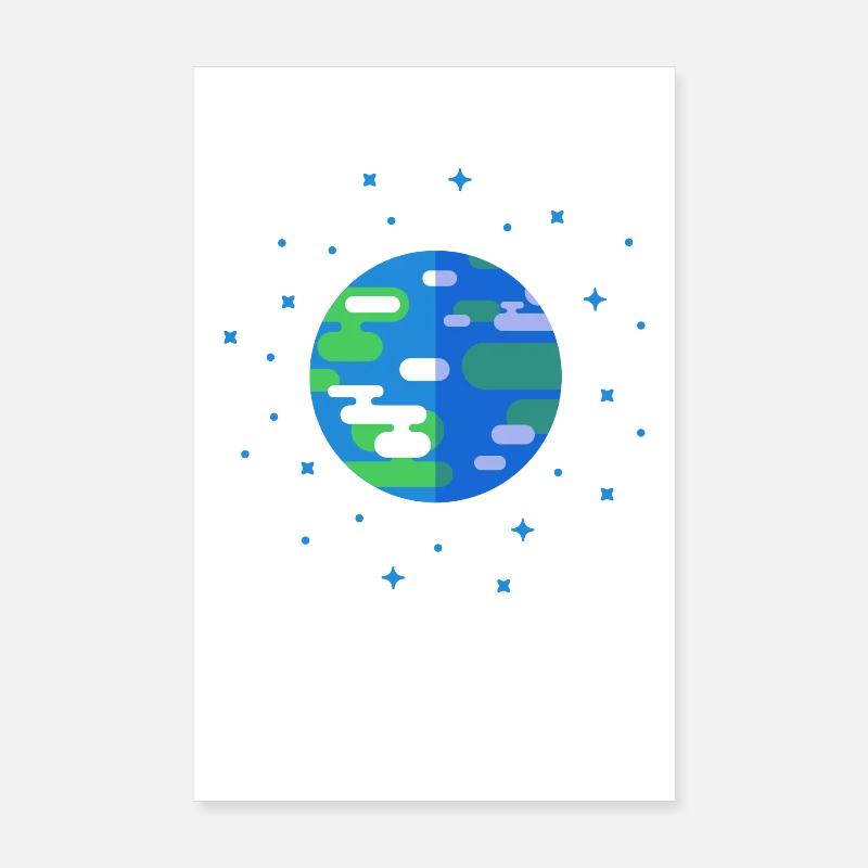 Earth In A Nutshell - Planet Earth Minimalist Poster 8" x 12" (20x30 cm)