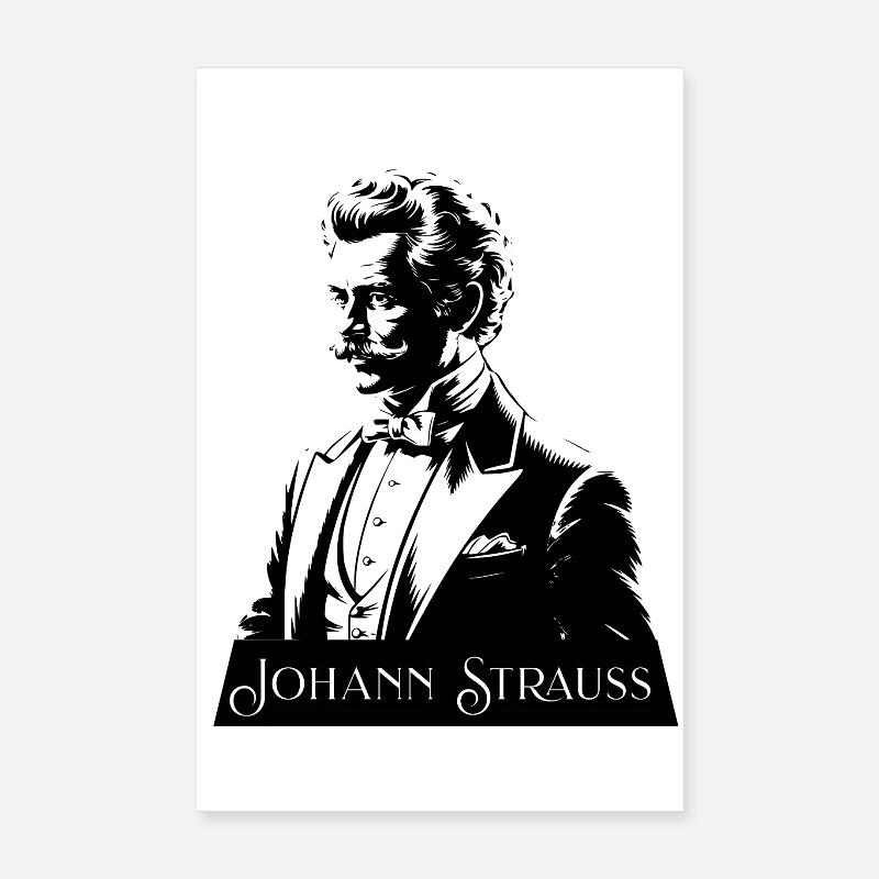 Johann Strauss Portrait Composer Classical Music Poster 8" x 12" (20x30 cm)