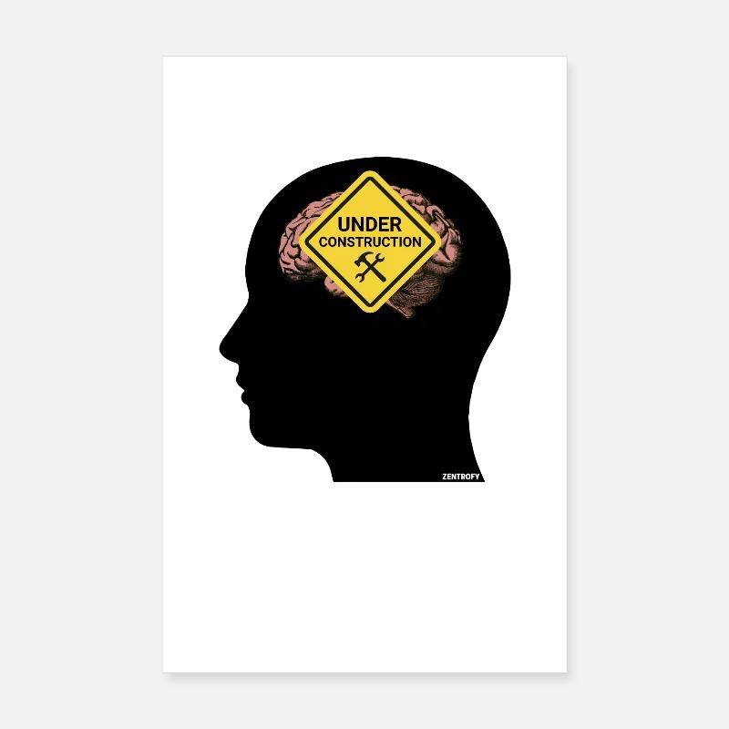T-shirt cérébral Mindful Construction Poster 20 x 30 cm