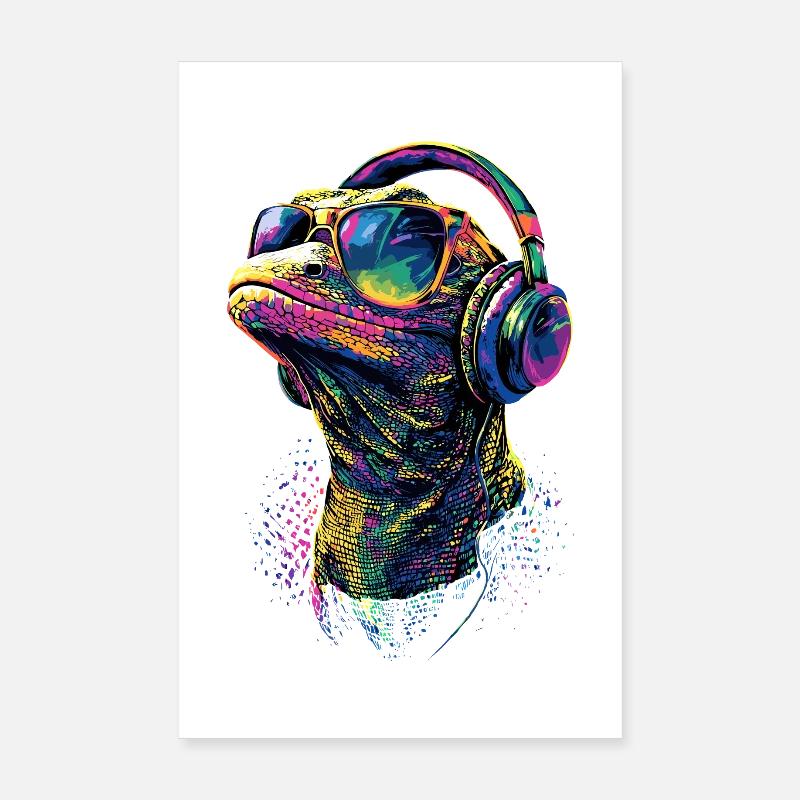 Waran Echse Reptil Komodowaran Bindenwaran Lizard Poster 20x30 cm