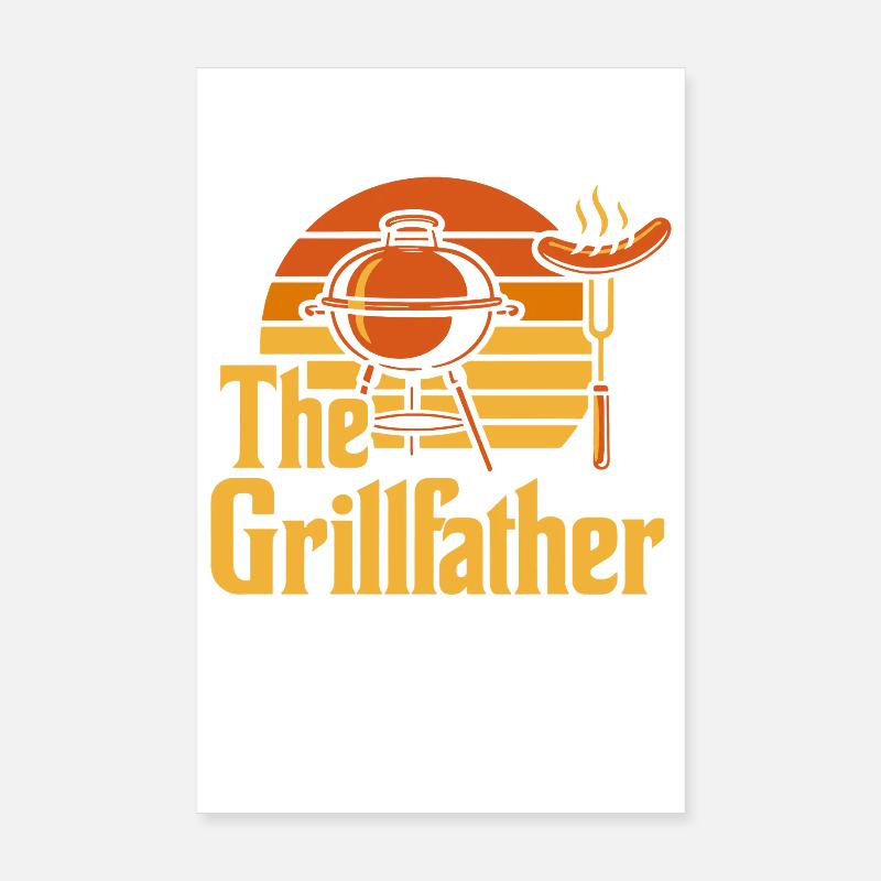 Le Grillfather – BBQ Fire & Meat Poster 20 x 30 cm
