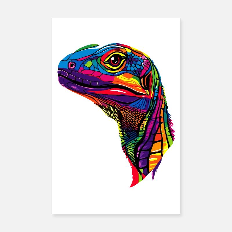 Waran Echse Reptil Komodowaran Bindenwaran Lizard Poster 20x30 cm