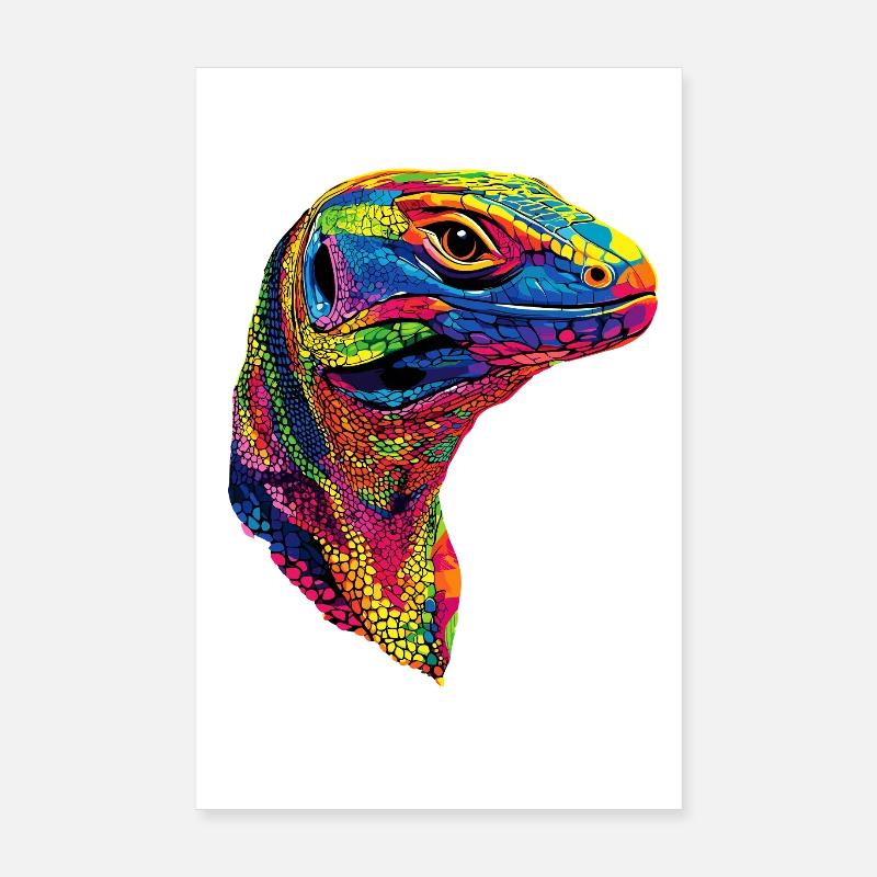 Waran Echse Reptil Komodowaran Bindenwaran Lizard Poster 20x30 cm