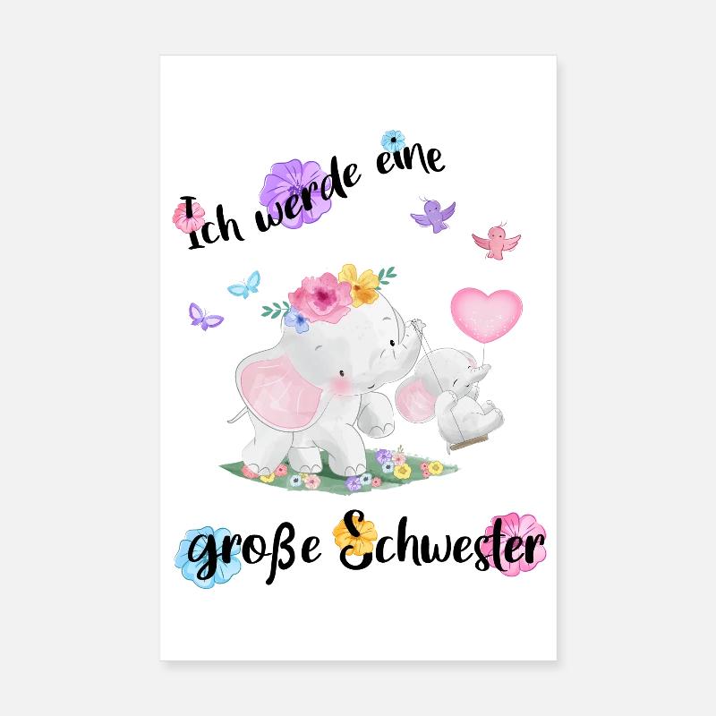 Announcing offspring I'm going to be a big sister in 2027 Poster 8" x 12" (20x30 cm)