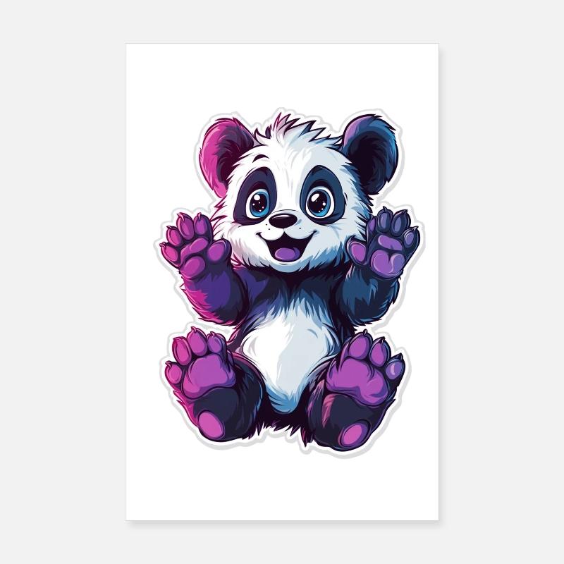Ours panda mignon Poster 20 x 30 cm