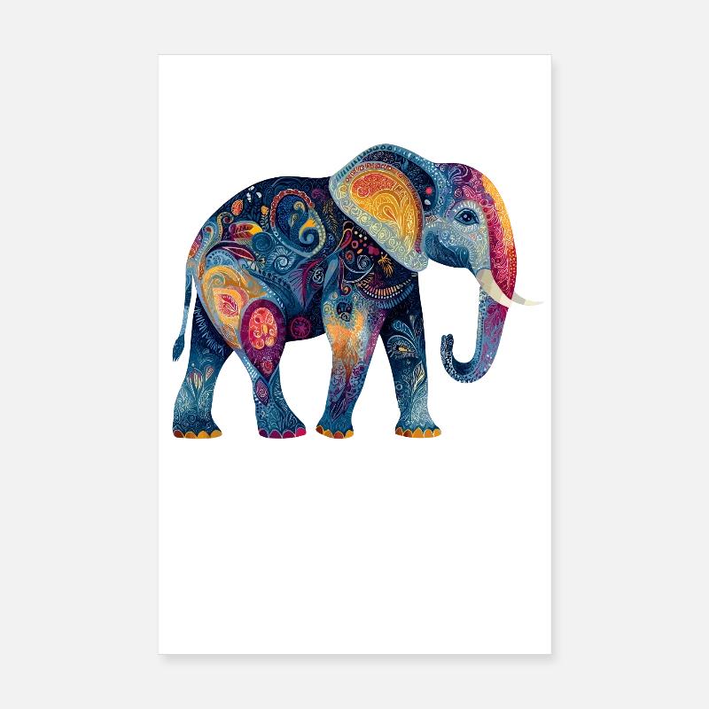 Elephant Proboscis Africa Safari Wilderness Elephant Poster 8" x 12" (20x30 cm)