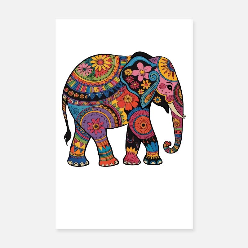 Elephant Proboscis Africa Safari Wilderness Elephant Poster 8" x 12" (20x30 cm)
