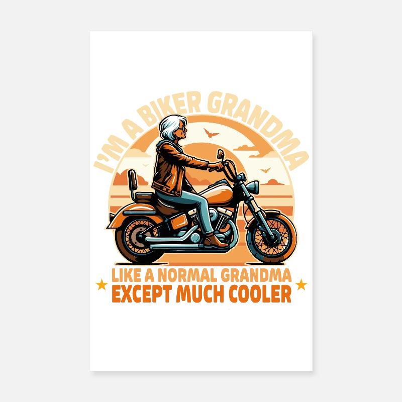 Grandma Biker Ride Novelty Design Poster 8" x 12" (20x30 cm)