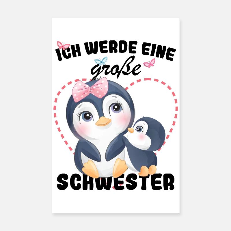 Nachwuchs Verkünden Ich Werde Große Schwester 2027 - Poster 20x30 cm - Weiß