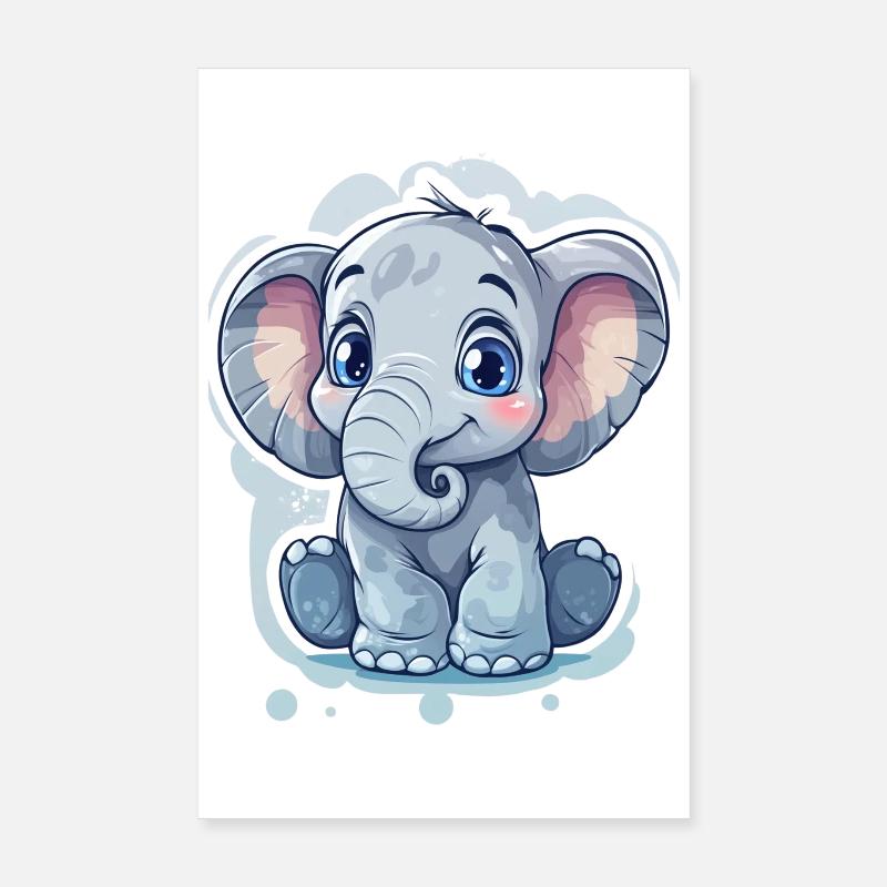 Elephant Poster 8" x 12" (20x30 cm)