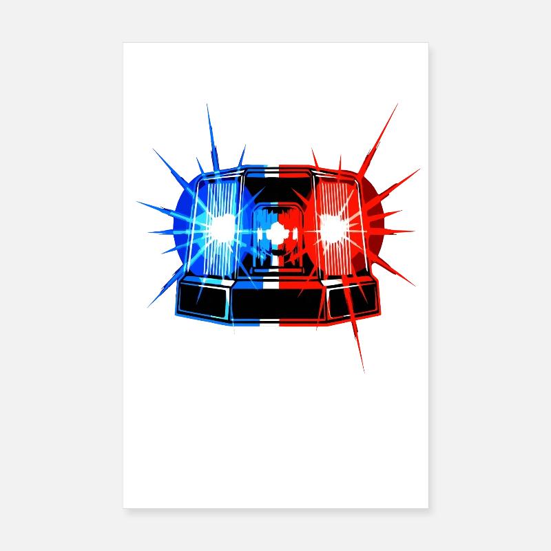 Sirène de lumière bleue – Système d’alerte d’urgence Poster 20 x 30 cm