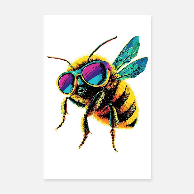 bees beekeeper honey beekeeper bees cute bee Poster 8" x 12" (20x30 cm)