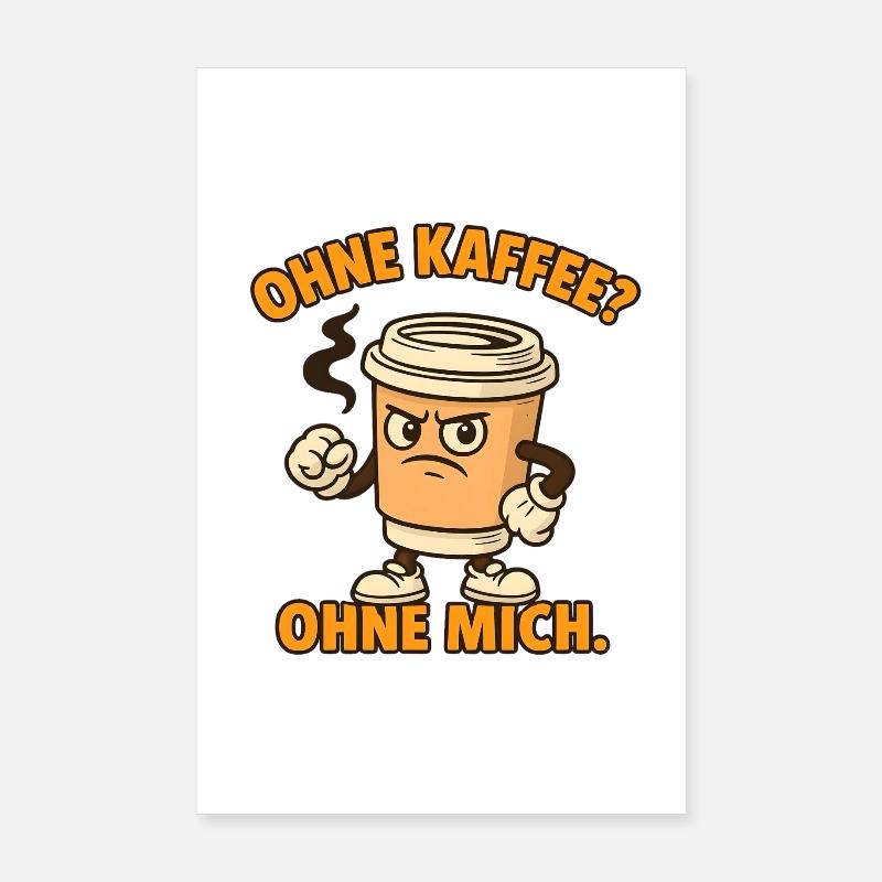 Sans café ? Sans moi. - Poster 20 x 30 cm - blanc