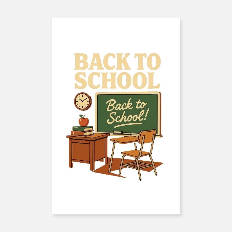 Retro Classroom – Back to School Poster 8" x 12" (20x30 cm)
