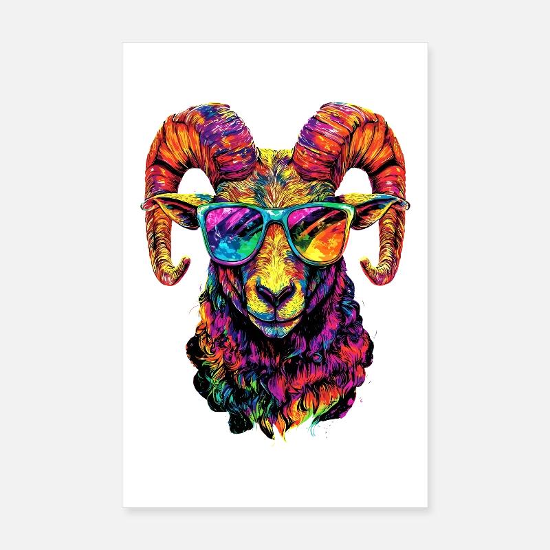Aries mouflon Aries Wild Sheep Male Sheep Poster 8" x 12" (20x30 cm)