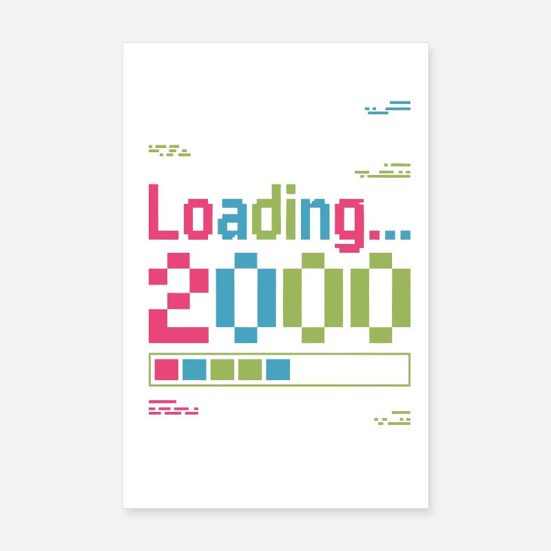Pixel Retro Design Loading 2000 Poster 20x30 cm