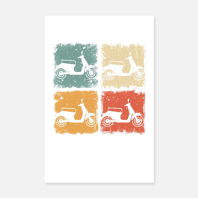 Vintage Scooter Moped For Scooter Driver Poster 8" x 12" (20x30 cm)