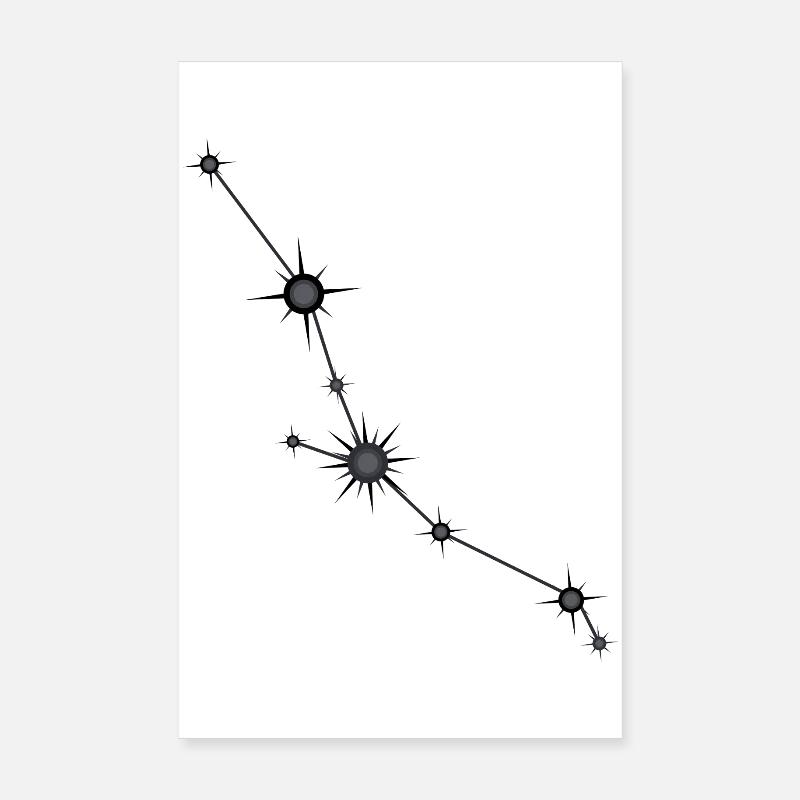 Stier Stern Sternbild Sternzeichen Schwarz & Grau Poster 20x30 cm