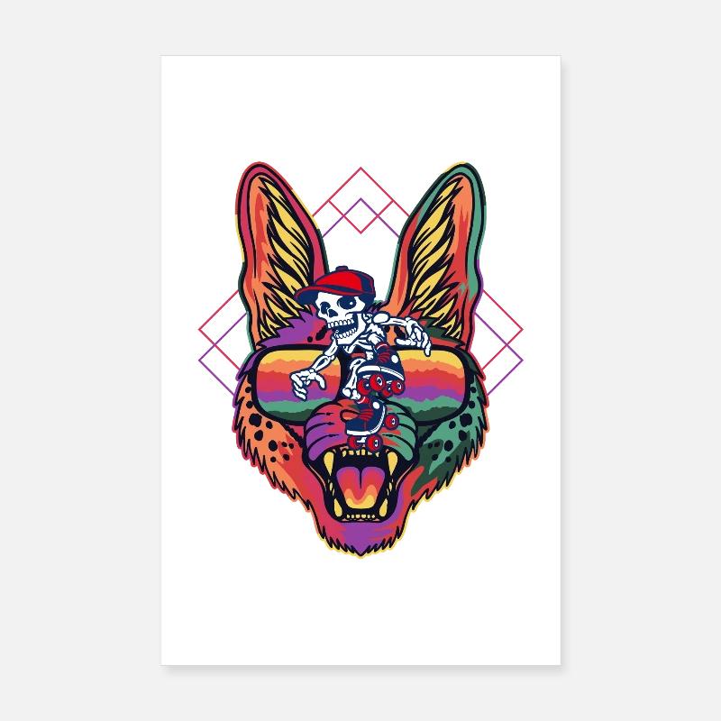 Pharaonic Neon Cat Poster 8" x 12" (20x30 cm)