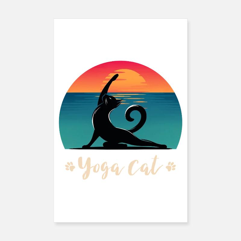 Chat de yoga Poster 20 x 30 cm