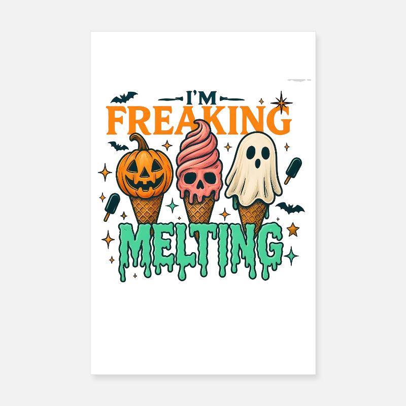 Halloween Cream Spooky Design Poster 8" x 12" (20x30 cm)
