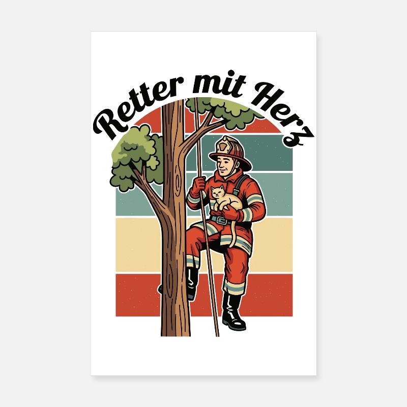 Retter mit Herz Poster 20x30 cm