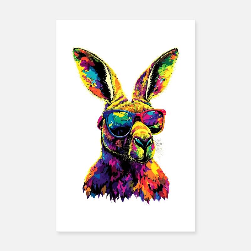 Kangaroo Australia Outback Wild Cute Kangaroos Poster 8" x 12" (20x30 cm)