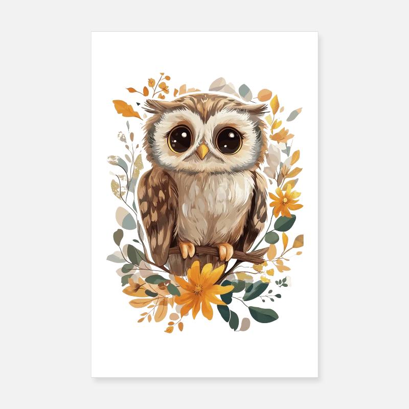 Hibou Poster 20 x 30 cm