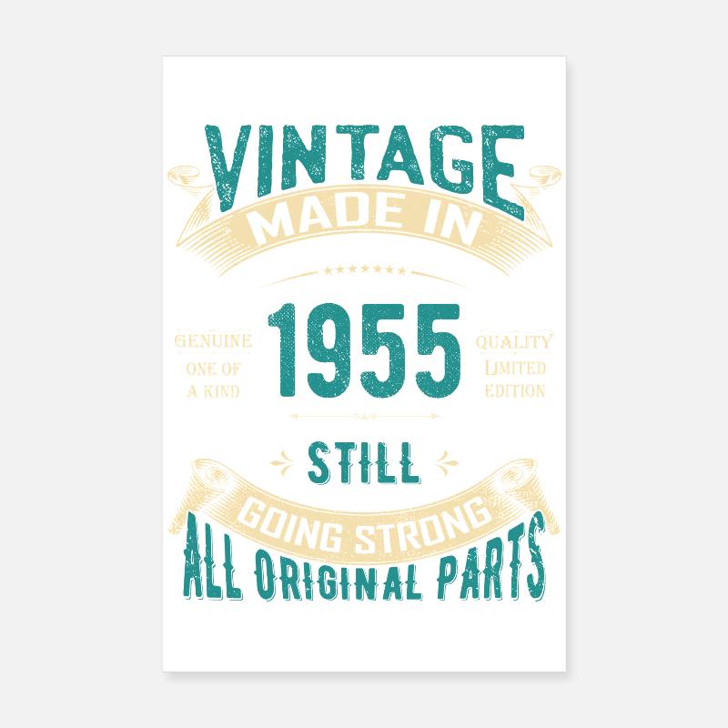 Conception de texte classique vintage de 1955 Poster 20 x 30 cm