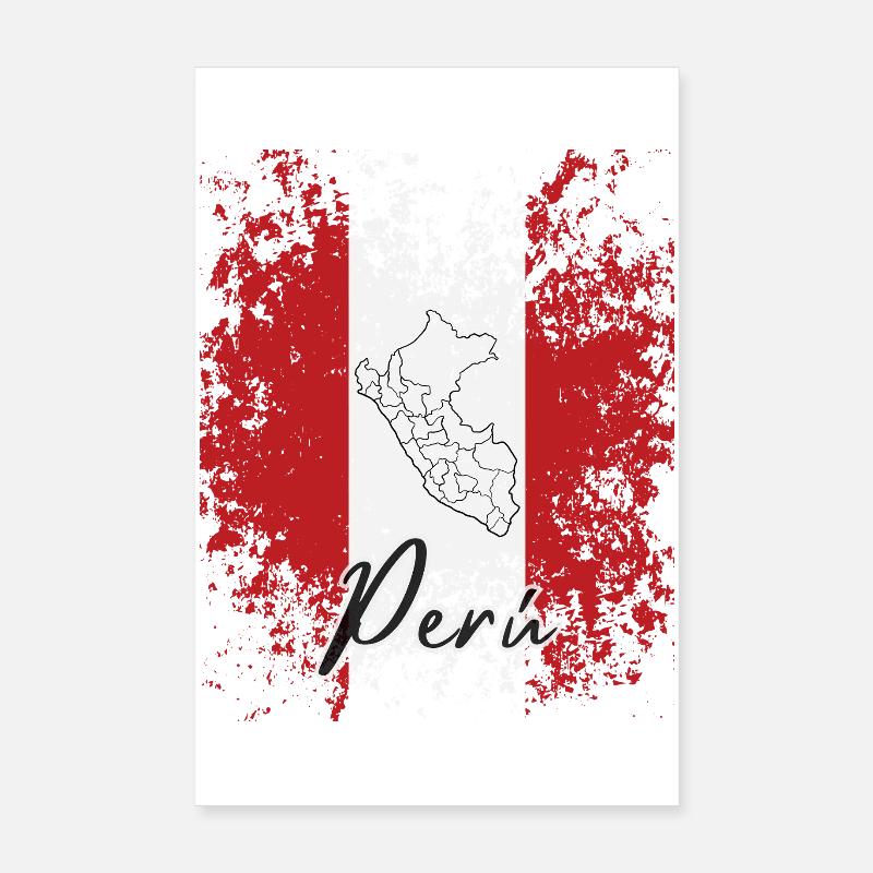 I love Peru, Peruvian flag Poster 8" x 12" (20x30 cm)