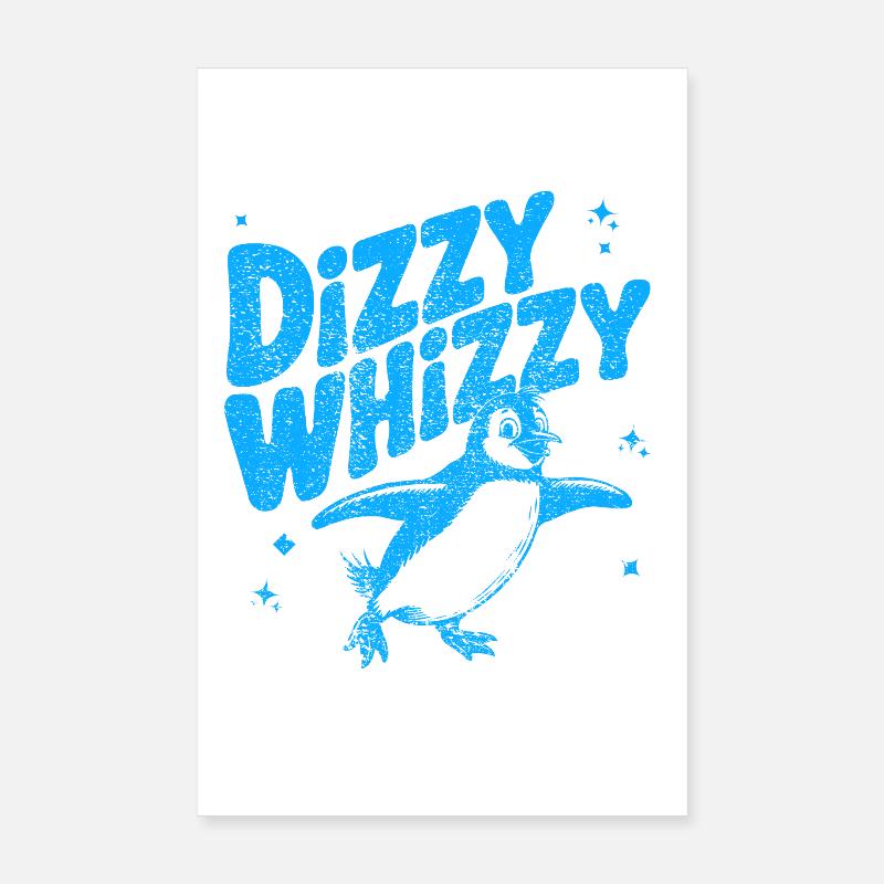 Dizzy Whizzy pingouin Illustration Poster 20 x 30 cm