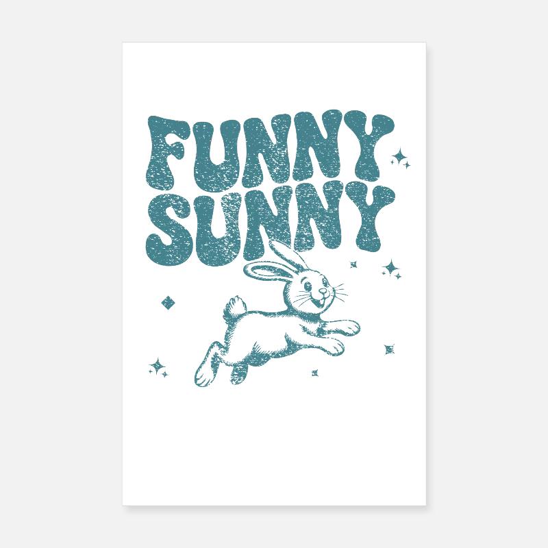 Playful Bunny Comic Design Poster 8" x 12" (20x30 cm)